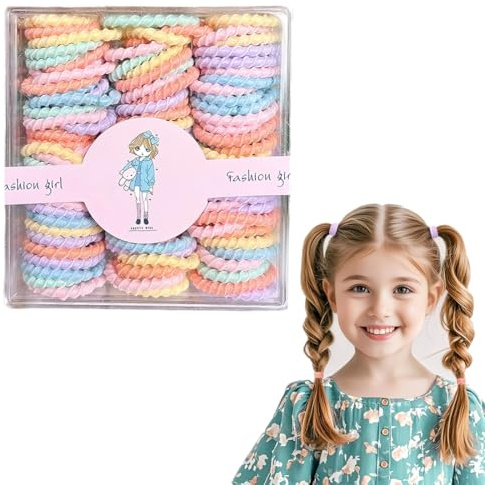 JYNVO 90 gomas para el pelo de niña (rosa, azul, violeta) – Accesorio para todo tipo de peinados
