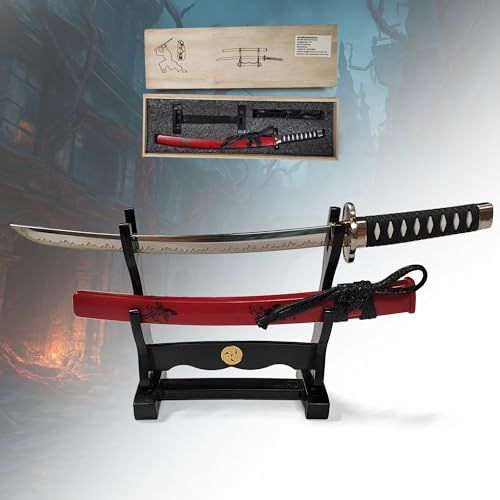 Devil May Cry Brieföffner Yamato von Vergil | Miniatur Katana 22cm als Schreibtisch Deko | Offizielles DMC Sammlerset mit Schwertständer & Scheide
