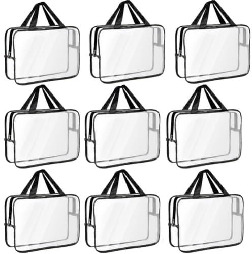 Xnuiasqe Contenitori per Giochi da Tavolo Riutilizzabili in PVC, 9 Sacchetti per la Conservazione dei Giocattoli con Etichette, Sacchetti Trasparenti con Zip.