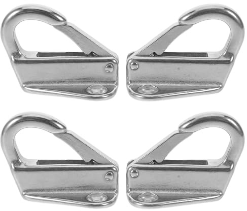 MUELODSIC Juego de 4 Ganchos de Acero Inoxidable 316 Mosquetón de Resorte y Tornillos Incluidos Gancho Fijo para Defensas de Barcos y Yates Adecuado para Colgar Ropa y Sombreros Entornos