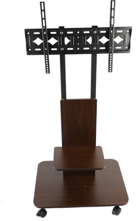 Aumotop Carro para TV Móvil Soporte Rodante TV de 65 '' Ancho Ajustable 35 Kg Soporte de Carga Carro con Estructura Acero con Ruedas para Oficina en Casa Tablero Ignífugo Grado E2