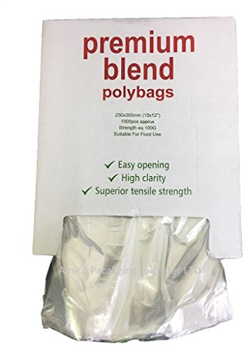 Tezraftaar® 1000 Clear Polythene Plastic Sweet/Party/Gift/Food Use Bags 10 x 15 100 Gauge