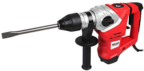 WALTER Bohr- und Meißelhammer 1500 W, optimales und leichtes Arbeiten durch vibrationsgedämpften Handgriff, passend für Werkzeuge nach SDS+ System, Schlagzahl 3900 min-1, inkl. Umfangreiches Zubehör