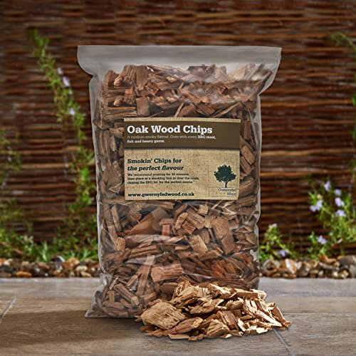 Oak BBQ Smoking Wood Chips 3 Litre - (24 Great Flavours 100% Natural) Kiln Dried Woodchips for Smoking Food/Smokers/BBQ's/Ovens - from our own Woodland