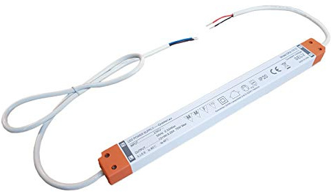 LED Trafo 12V, 75 Watt, Netzteil/Treiber/Driver für LED Beleuchtung im Bad, Schlafzimmer, Wohnzimmer, 230V auf 12V, slim 2x3x32 cm