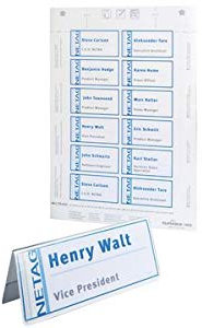 DURABLE Einsteckschilder für Tisch-Namensschilder, weiß, Sie erhalten 1 Packung, Packungsinhalt: 20 Bögen