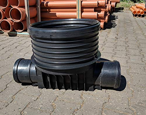 Anger DN 400 Schachtboden (Anschluss KG DN 150) - Schwarz, Polypropylen (PP), Wastewater Manhole Base, Schachtboden, Wasserablaufschacht, 1 Stück
