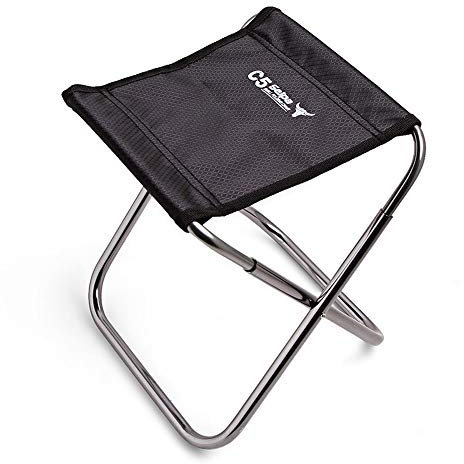 WANGLXFC Tragbar Klapphocker Camping Hocker Ultraleicht Tragbar Klappbar Sitzhocker Angelhocker für Garten Camping Angeln Unisex, Black