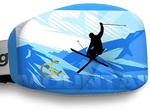 GogglesCover Ski Goggles Protective Cover, Protective Goggle Cover Portable, Ski Goggle Cover Sleeve Anti-Scratch, Ski Goggles Accessories, Ski Equipment, Blue Mountain Design