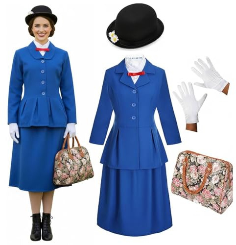 I LOVE FANCY DRESS LTD DÉGUISEMENT DE Nounou Victorienne Magique pour Dames. Personnage DE LA JOURNÉE Mondiale du Livre/DE LA Semaine du Livre. Veste + Jupe + Chapeau DE Marguerite + Gants (X-Petit)