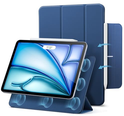 ESR for iPad Air 11 Inch Case M3/M2 (2025/2024), iPad Air 5th/4th Gen Case (2022/2020), Powerful Magnetic Attachment, Slim Trifold Stand, Supports Pencil Pro&Pencil(USB-C), Durable Protection, Blue
