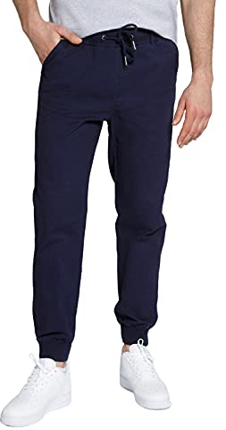 STHUGE Stora storlekar, män, modern passform, slip-on byxor, Svart skiffer, 5XL