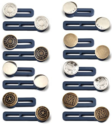 Csirnto Bottoni Allarga Pantaloni 16 Pezzi Bottoni Regolabili Bottone Jeans Estensione Bottone Allarga Pantaloni Jeans Retrattili Estensione di Bottone Elastica Bottone Retrattile per Jeans