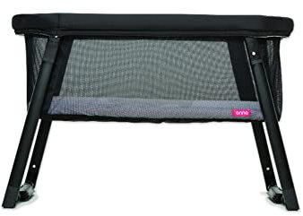 ONNA - Minicuna Plegable para Bebé Vitae - Mini Cuna de Viaje - Modo Balancín - Laterales de Rejilla Completa para una Mejor Visibilidad del Bebe -Color Negro