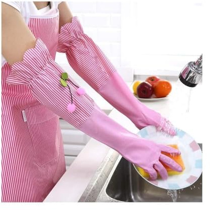 Guanti Home Guanti Guanti in PVC Spessi e Resistenti all'Usura in Lattice (Color : Pink-A, Size : L)