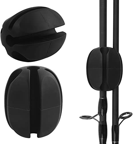 Soporte multifuncional para caña de pescar, Puntero y Soporte para Cañas con 5 agujeros, correas de goma de alta elasticidad, suave, protector de caña de pescar