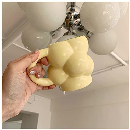 FrEshn Kaffeetasse Nordische Keramikbecher Einfache Keramik mittelalterliche Tasse Wolke Becher Mädchen Große Kapazität Paar Kaffeetasse 300ml Kaffeetasse Groß (Color : 3, Size : 301-400ml)