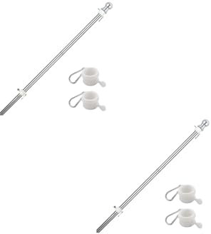 Stormflag Fahnenmast aus Aluminium, 150 cm, mit Halterung für Fahnenmast aus Edelstahl, zur Wandmontage, mit drehbaren Ringen (und den stangen ohne halter).