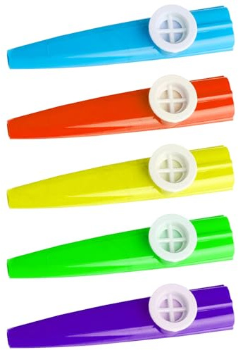 KRYMSON Kazoo in Plastica con Membrana Kazoo, Set da 15 Pezzi, per Bambini, Chitarra, Ukulele, Accompagnamento per Violino, Strumento per Feste, Strumento Musicale per Principianti (Multicolore)