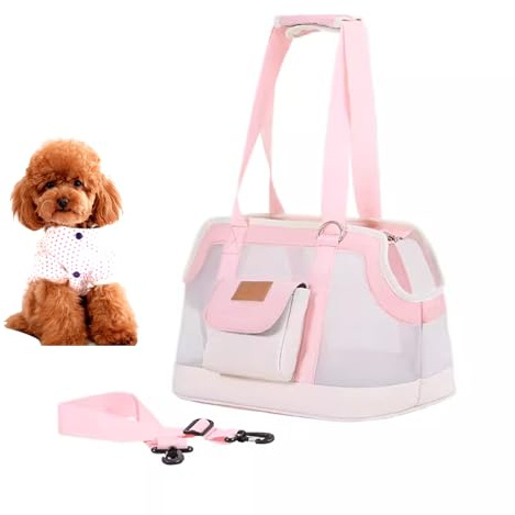 PJDDP Rosa,Hundetasche, Leichte Tragetasche, Transporttasche Für Hunde, Transporttasche Für Haustiere, Tragetasche Katzen, Haustiertasche Für Kleine Hunde