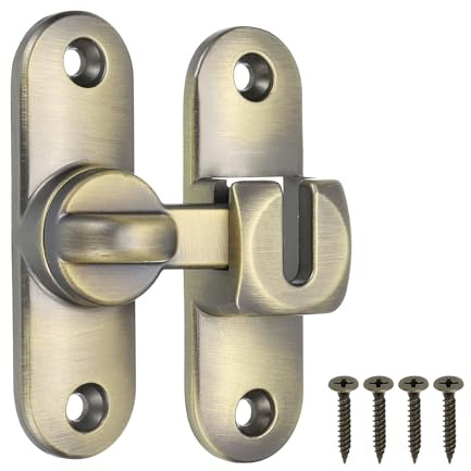PATIKIL 1Pz Serratura Porta Scorrevole per Sicurezza Chiavistello per Porta in Legno a Ribalta Ferramenta Chiusura per Armadietto Bagno Camera Letto Giardino, Bronzo