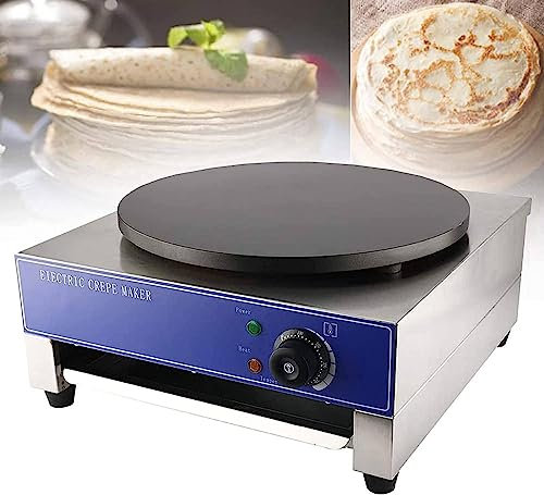 KJZQXYX Crêpière électrique, 15,7 crêpière électrique Commerciale, Plaque chauffante Simple antiadhésive, pour crêpes (110V)