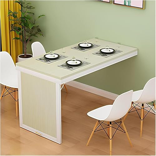 Faltbarer Schreibtisch zur Wandmontage, platzsparend, Holztisch für Waschküche, Bar, Computer, Laptop, weißer Ahorn (100 x 40 cm)
