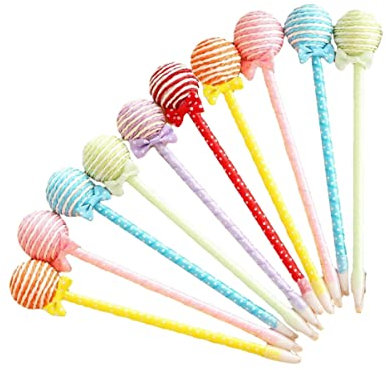 SHINEOFI 10stücke Kreative Kugelschreiber Im Lollipop-design Tragbar Und Stylisch Schreibwerkzeug Für Schule Büro Und Farbvariationen Spitze