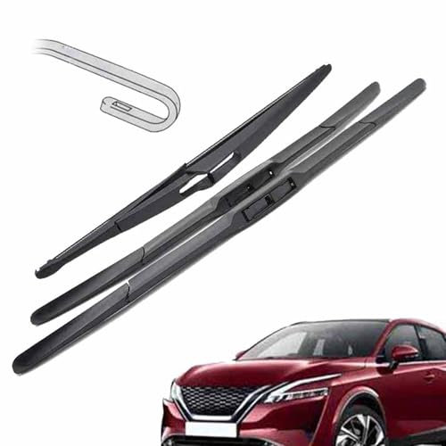 NKLDDE Front & Rear Wiper Blades Set For N&issan For Qashqai J12 2021 2022 2023 2024 Windshield Windscreen Window Brushes 26+17+12