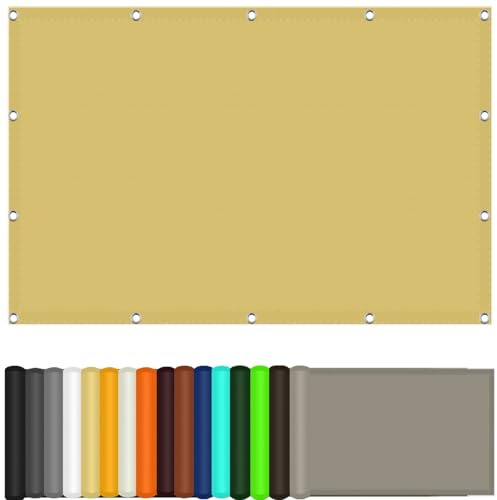 Voile D’Ombrage Rectangulaire 2.4 x 3 m 98% Une Protection des Rayons UV Filet de Jardin, Voile de Parasol avec Oeillets et Cordons pour Balcon, Extérieur, Cour, Piscine, Couleur Crème