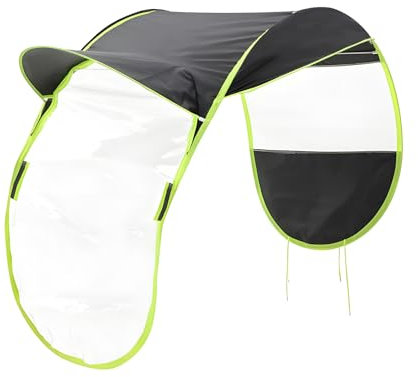 JF HOME BLISS Universal Motorcycle Sun Shade & Rain Cover Waterproof Scooter Umbrella with Reflective Strips Transparent PVC Windshield for Electric Bikes Mopeds & Mobility Scooters