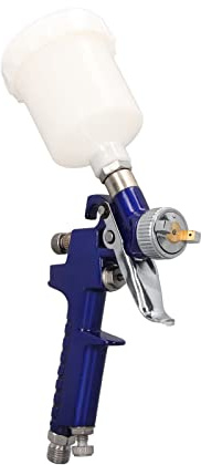 Pistola a Spruzzo HVLP con Manometro, Ugello 0,8 Mm, Spruzzatore per Vernice a Bassa Pressione, Contenitore 125 Ml, per Uso Industriale, Marino e Lavorazione del Legno