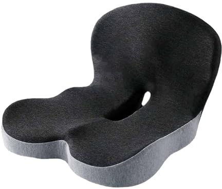 Generisch Cojín de asiento, ortopédico de espuma viscoelástica en forma de L, protección lumbar y coxis, unisex, para adultos, personas mayores, apartamento camión