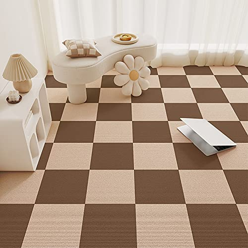 Piastrelle autoadesive per Moquette 11,8 X11,8, Quadrati per Moquette, Piastrelle autoadesive fonoassorbenti, Piastrelle per Pavimenti Antiscivolo Staccabili e adesive, Pavimenti