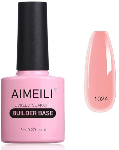 AIMEILI 8 en 1 Gel Base Constructor, Capa Base Constructor en una Botella Builder Rápido LED UV Gel de Extensión de Uñas 8ml, BD1024