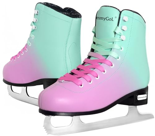 MammyGol Womens/Misses/Girls Lace up Light Support Ice Figure Skates Women Size 6 7 8 9 10 11 12