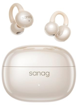 SANAG Z60S Ecouteurs Bluetooth sans Fil, Ecouteur Conduction Osseuse, Open Ear Écouteurs avec Étanchéité IPX4, 50H d'Autonomie, Appels avec Réduction du Bruit, Paramètres Personnalisables APP