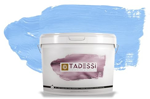 TADESSI Color Vista Wandfarbe Pastellblau - Kornblumenblau - Matte Dispersionsfarbe - Hochwertige Innenfarbe für Wand und Decke - 5 Liter