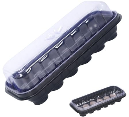 Kit Para Semilleros - Bandeja Para Semilleros De Propagación De 12 Celdas | Kit De Cultivo Transparente Reutilizable Para Germinación De Plantas, Invernadero Para Clonación, Propagación Y Cultivo De S
