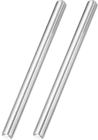 uxcell 2Pcs Fully Threaded Rod, M12 x 1.5mm Pitch 304 Stainless Steel Right Hand Fine Threads Studs, 150mm/6 Long Threaded Screw Rods Fasteners for Anchors Bolts Hangers Clamps U Bolts