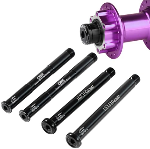 CNCLOL Axe traversant fourche pour Fox/RockShox 15 x 100 mm/110 mm (Boost), axe traversant roue avant adaptateur pour Fox SC 32 34 36 38 40, pour VTT/vélo de route/ebike.L = 145 mm