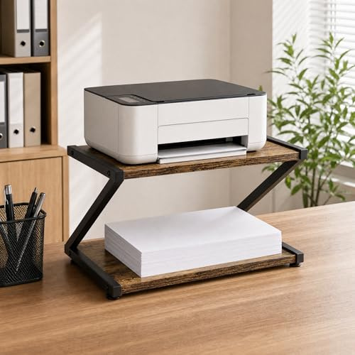 anrekl Mesa para Impresora, Estanteria Cocina Encimera, Puede Considerarse como Estantes Cocina, Estanteria Escritorio, Estante Escritorio, 44×28×29 cm, C-Negro