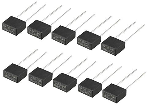 sourcing map 10 Stk. DIP montiert Miniatur Slow Blow Micro Sicherung de | schwarz, t5A 5A 250V