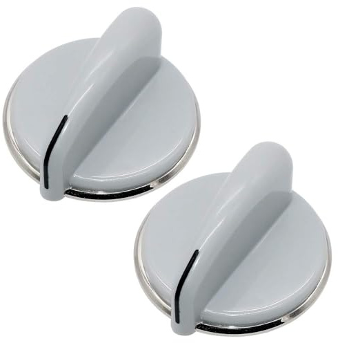 prime&swift WH01X10462 Dryer Control Knob with Reinforced Metal Ring (2Pack) Replacement fit for GE Dryer Knob WH01X10309,AP4485269,Grey