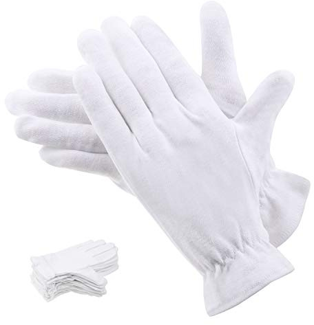 100 Percent Cotton Gloves for Dry Hands Eczema, Selizo 10 Pairs White Cotton Gloves for Women Dry Hands Moisturizing Cosmetic Sensitive Irritated Skin Spa