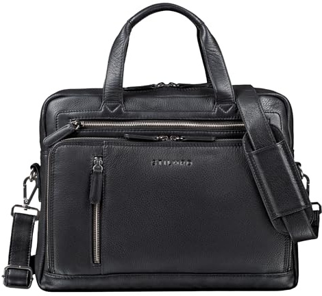 STILORD Avery Businesstasche Leder Damen Herren Umhängetasche Vintage Aktentasche Arbeitstasche 13,3 Zoll Laptoptasche für MacBooks Farbe:mittel - braun