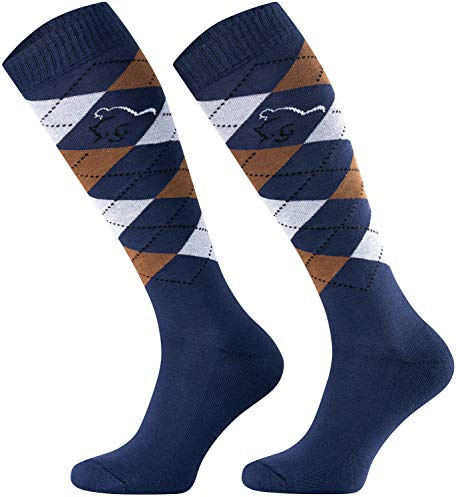 TODO Comodo STPDJ - Calcetines de equitación a cuadros para mujer, hombre y niños