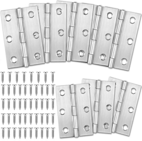 8PCS Charniere Porte en Inox, Charniere Invisible Porte Placard Piano - 75 mm × 50 mm, Charnière Invisible, Charnières Pliantes de Quincaillerie de Meubles de Maison
