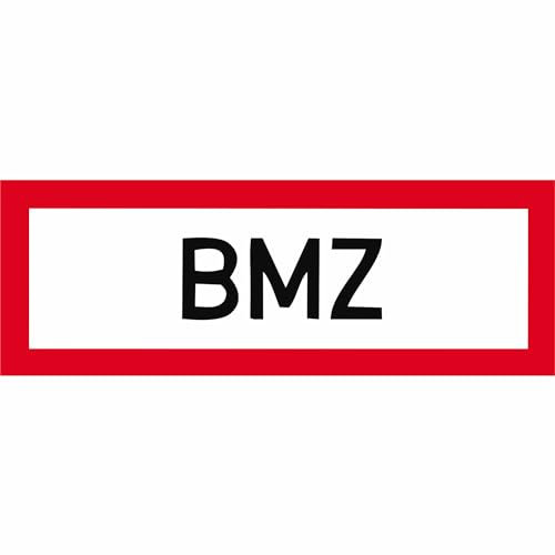 Indigos UG - Schild Brandschutz BMZ - 29,70 cm x 10,50 cm - Warnung - Sicherheit - Hotel, Firma, Haus - Aluverbundplatte 3mm - Hinweisschild - Warnschild