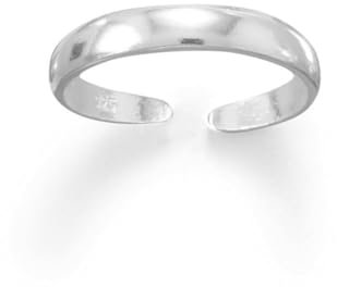 Zehenring aus 925er-Sterlingsilber, dünn, 3 mm, poliert, verstellbar, 3 mm breit, Schmuck für Damen, One Size, Metall Silber Sterling Silber, Kein Edelstein